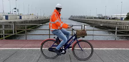 SPIE-fiets over projectlocatie